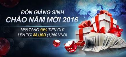 M88 tặng 10% tiền gửi nhân Giáng Sinh