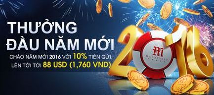 M88 thưởng đầu năm mới 2016