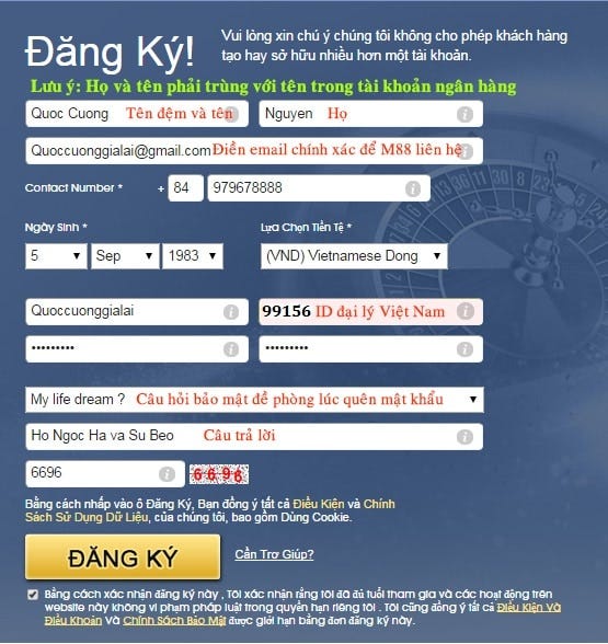 Hướng dẫn đắng ký M88 tại Việt Nam