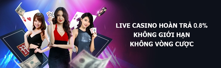 Chơi Casino trực tuyến, nhận hoàn trả hàng ngày 0,8%