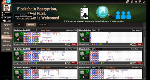 Baccarat blockchain tại sảnh AG gaming