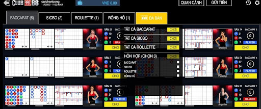 Baccarat đa bàn tại Club M88