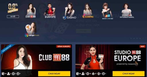 game sòng bạc được M88 giới thiệu tới người chơi