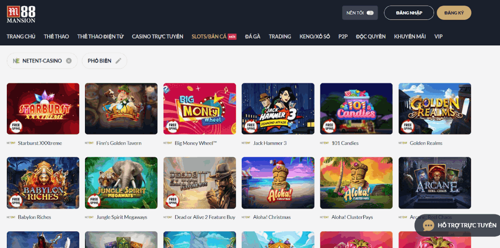 Top game NETENT M88
